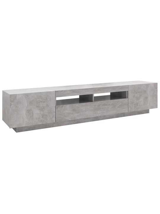 Tv skapītis ar led lampiņām, 200x35x40 cm, betona pelēks
