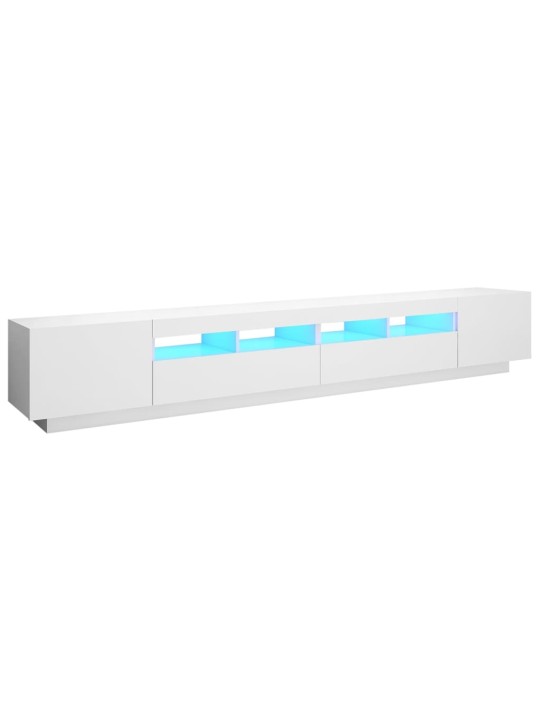 Tv skapītis ar led lampiņām, 260x35x40 cm, balts