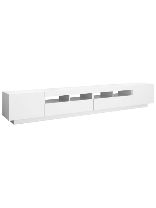 Tv skapītis ar led lampiņām, 260x35x40 cm, balts