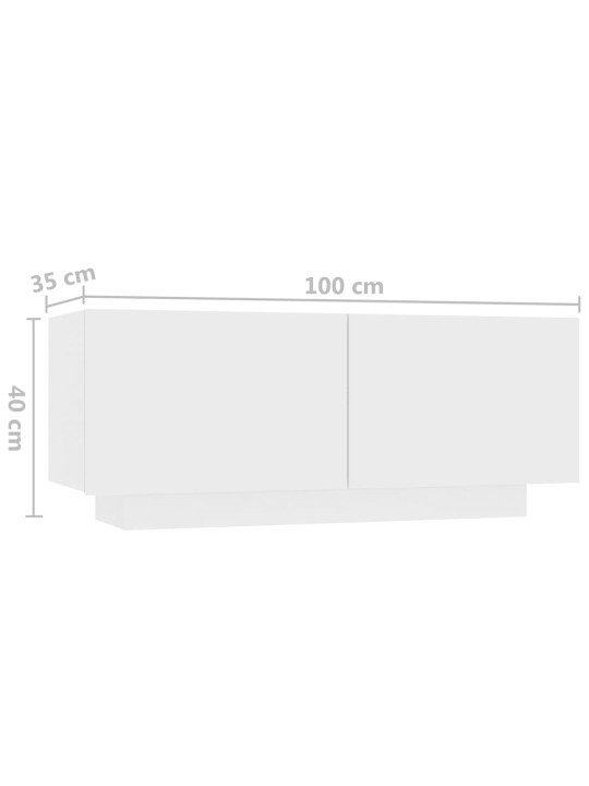 Tv skapītis ar led lampiņām, 260x35x40 cm, balts