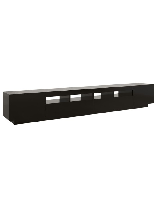 Tv skapītis ar led lampiņām, 260x35x40 cm, melns