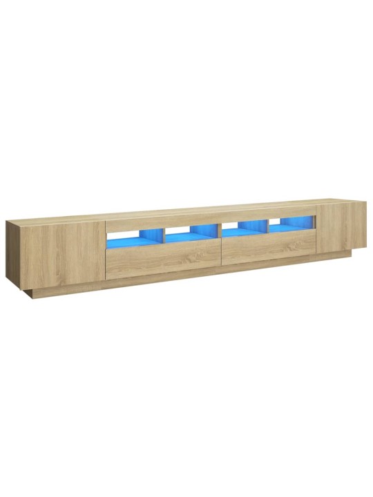 Tv skapītis ar led lampiņām, 260x35x40 cm, ozolkoka krāsa