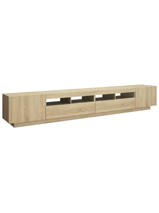 Tv skapītis ar led lampiņām, 260x35x40 cm, ozolkoka krāsa