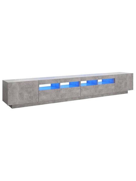 Tv skapītis ar led lampiņām, 260x35x40 cm, betona pelēks