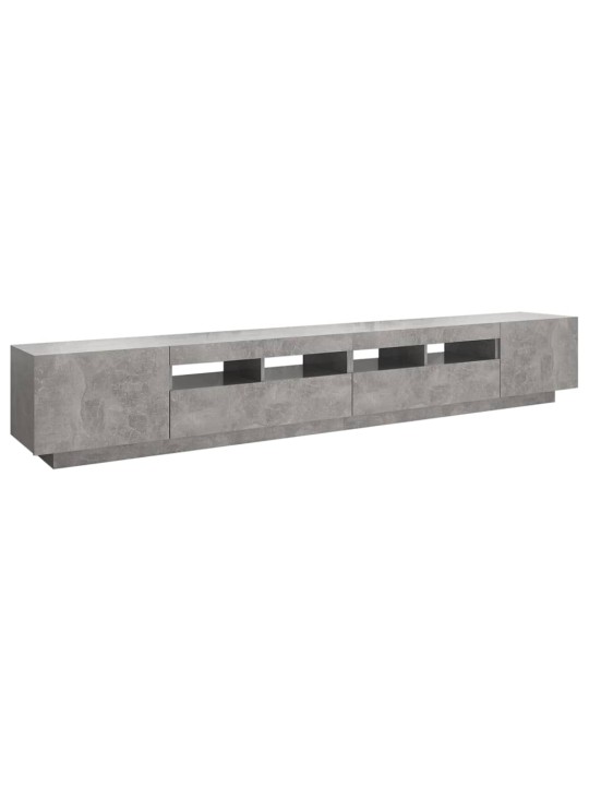 Tv skapītis ar led lampiņām, 260x35x40 cm, betona pelēks