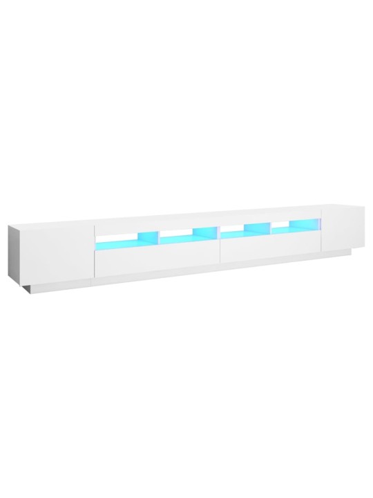 Tv skapītis ar led lampiņām, 300x35x40 cm, balts