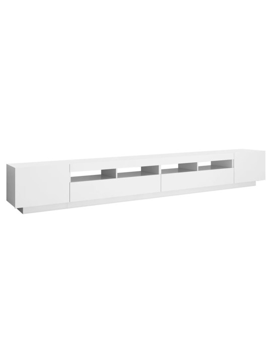 Tv skapītis ar led lampiņām, 300x35x40 cm, balts