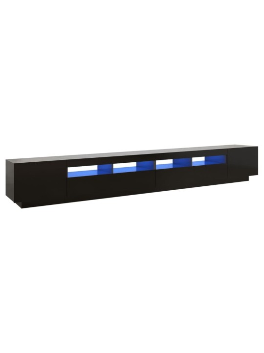 Tv skapītis ar led lampiņām, 300x35x40 cm, melns