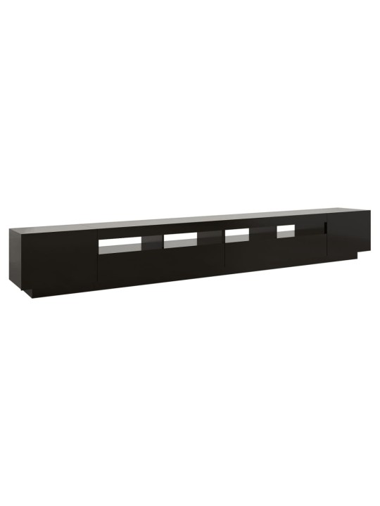 Tv skapītis ar led lampiņām, 300x35x40 cm, melns