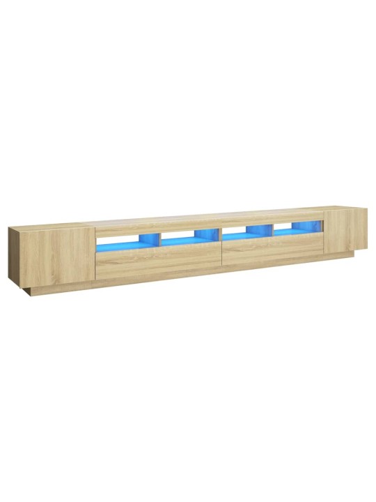 Tv skapītis ar led lampiņām, 300x35x40 cm, ozolkoka krāsa