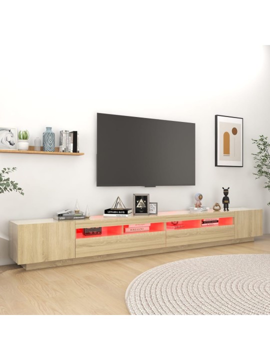 Tv skapītis ar led lampiņām, 300x35x40 cm, ozolkoka krāsa