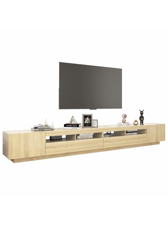 Tv skapītis ar led lampiņām, 300x35x40 cm, ozolkoka krāsa