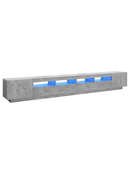 Tv skapītis ar led lampiņām, 300x35x40 cm, betona pelēks