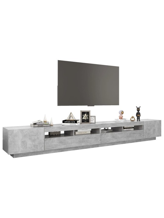 Tv skapītis ar led lampiņām, 300x35x40 cm, betona pelēks