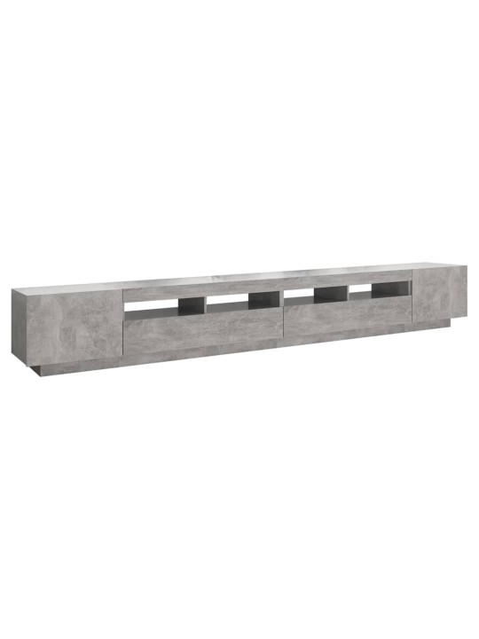 Tv skapītis ar led lampiņām, 300x35x40 cm, betona pelēks