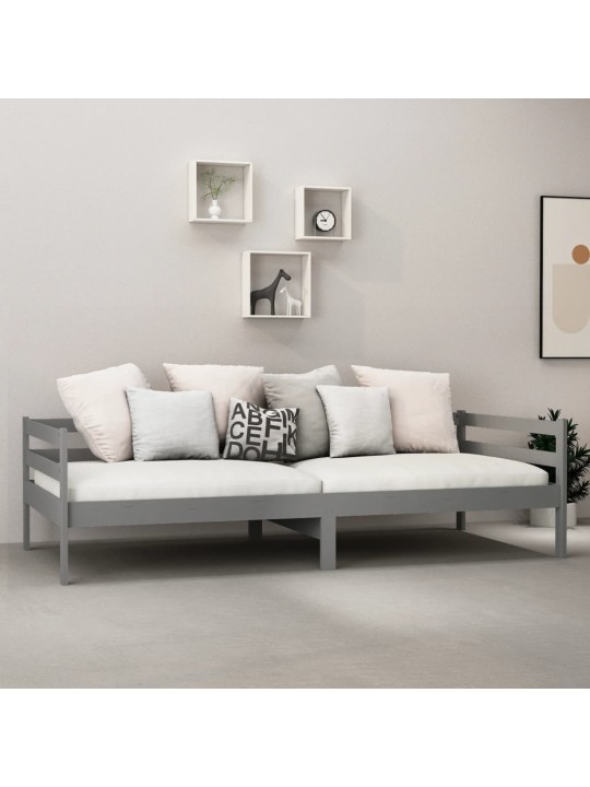 Dīvāngulta, pelēka, 90x200 cm, priedes masīvkoks