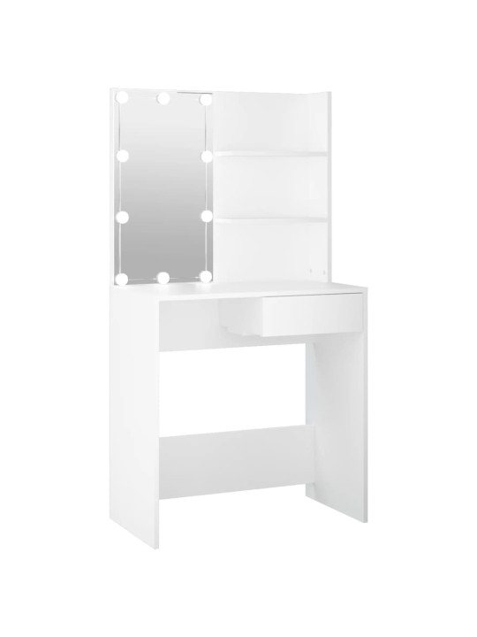 Spoguļgaldiņš ar led, balts, 74,5x40x141 cm