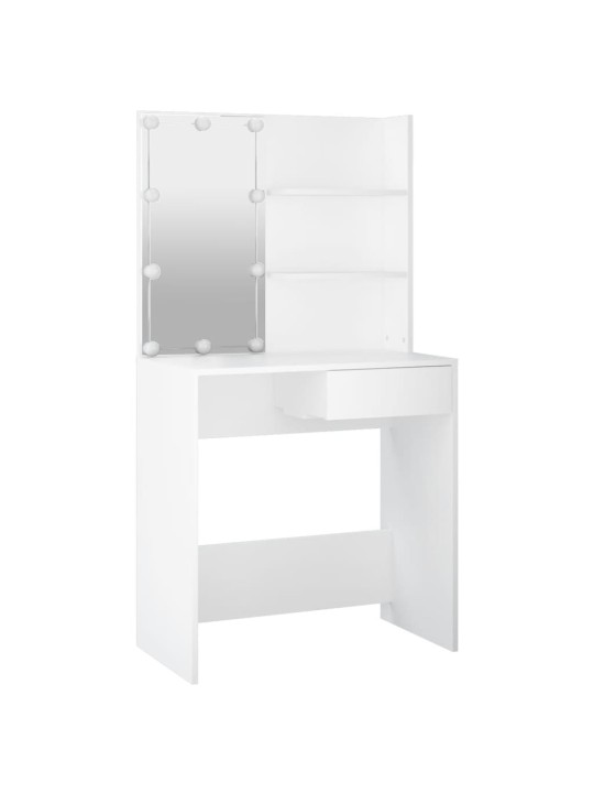 Spoguļgaldiņš ar led, balts, 74,5x40x141 cm