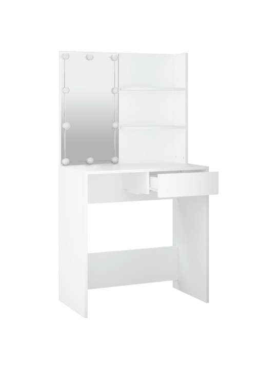 Spoguļgaldiņš ar led, balts, 74,5x40x141 cm