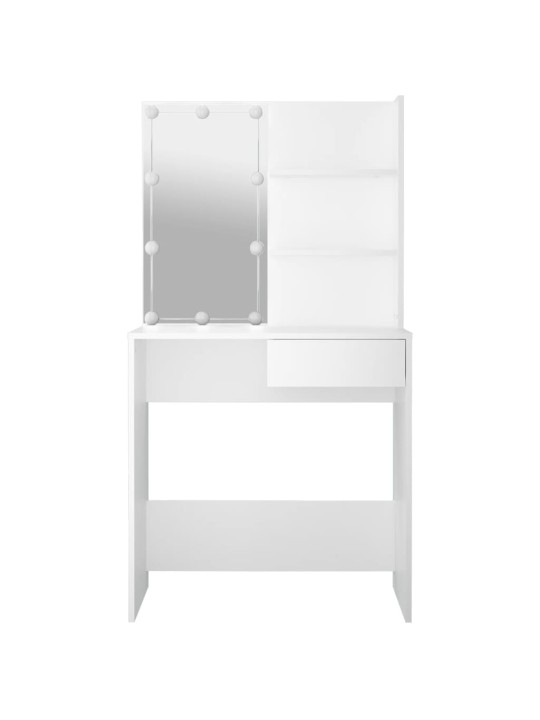 Spoguļgaldiņš ar led, balts, 74,5x40x141 cm