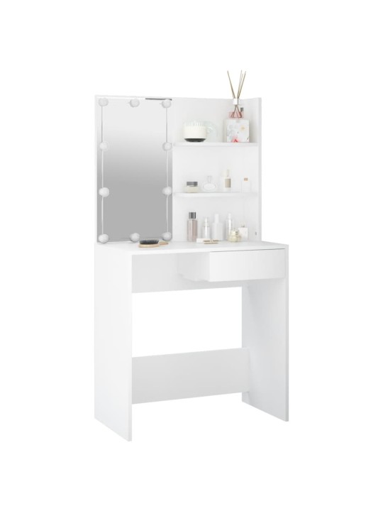Spoguļgaldiņš ar led, balts, 74,5x40x141 cm