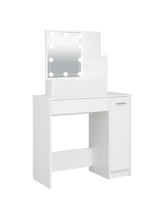 Spoguļgaldiņš ar led, balts, 86,5x35x136 cm