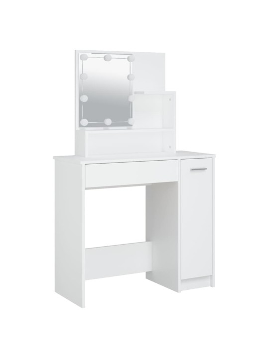 Spoguļgaldiņš ar led, balts, 86,5x35x136 cm