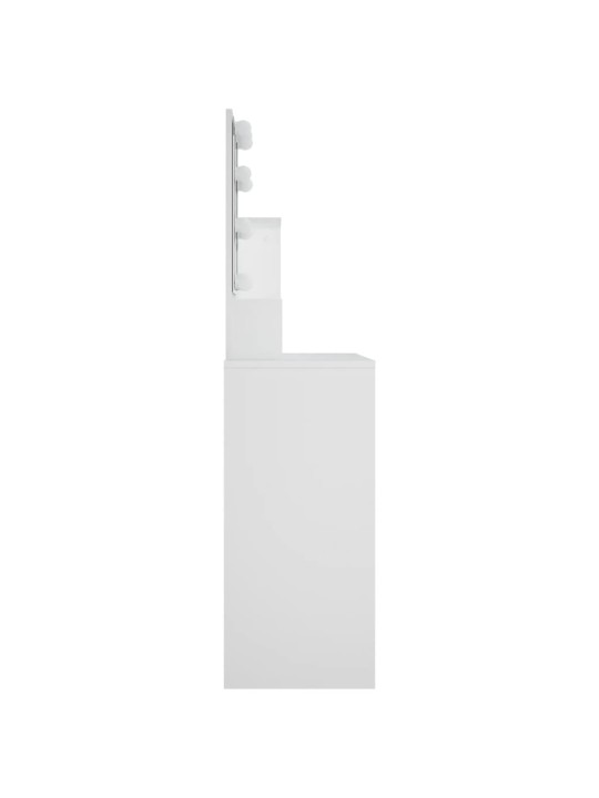 Spoguļgaldiņš ar led, balts, 86,5x35x136 cm