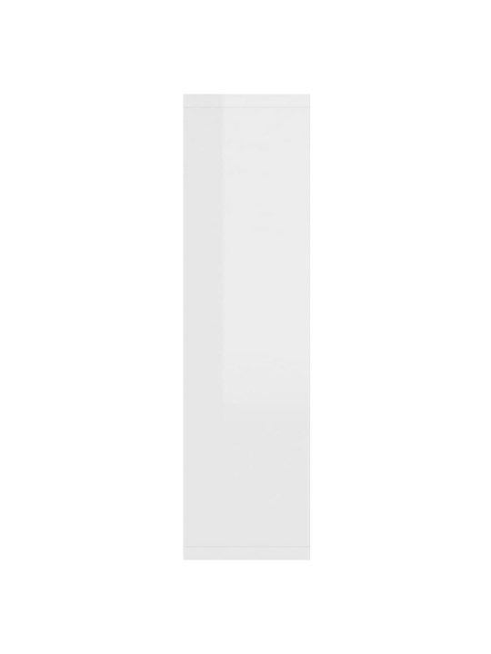 Spoguļskapītis ar led, spīdīgi balts, 76x15x55 cm