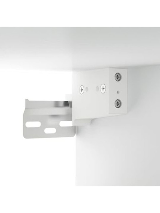 Spoguļskapītis ar led, spīdīgi balts, 76x15x55 cm