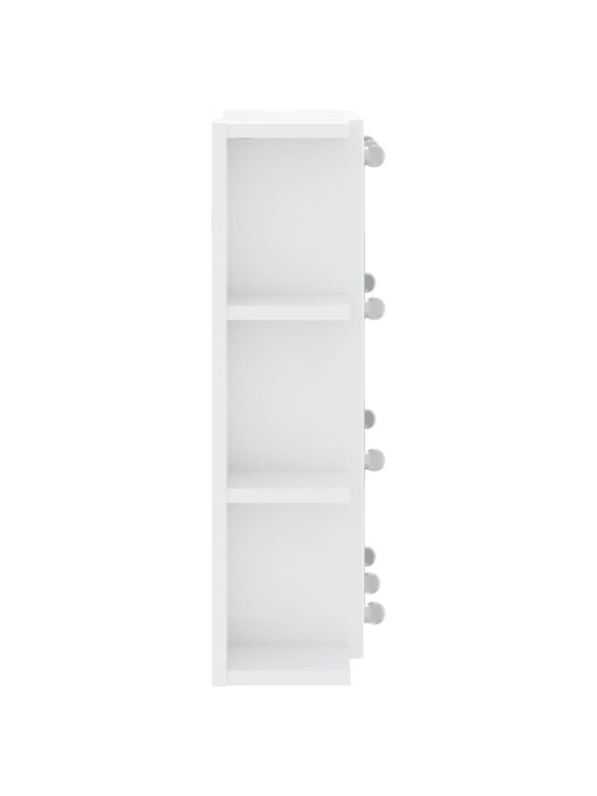 Spoguļskapītis ar led, spīdīgi balts, 70x16,5x60 cm