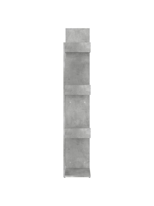 Grāmatu plaukts, betona pelēks, 48x25,5x140 cm, skaidu plāksne