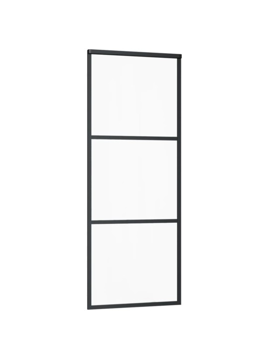 Bīdāmās durvis ar stiprinājumiem, stikls, alumīnijs, 76x205 cm