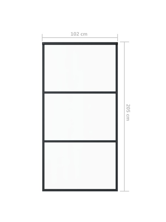 Bīdāmās durvis ar stiprinājumiem, stikls, alumīnijs, 102x205 cm