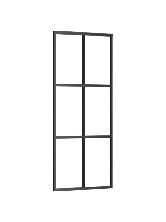 Bīdāmās durvis ar stiprinājumiem, stikls, alumīnijs, 76x205 cm