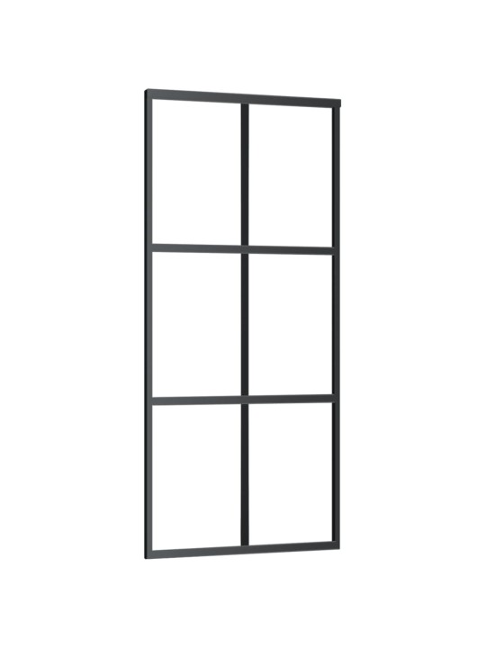Bīdāmās durvis ar stiprinājumiem, stikls, alumīnijs, 90x205 cm