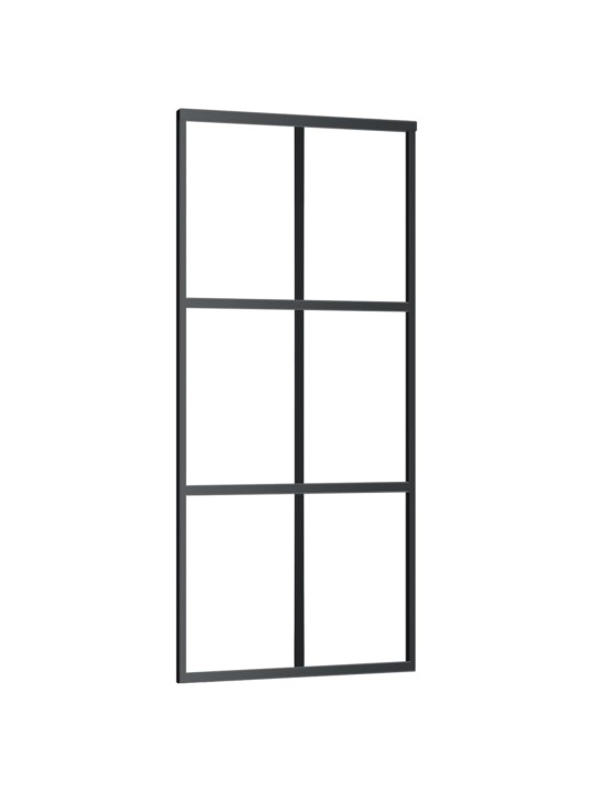 Bīdāmās durvis ar stiprinājumiem, stikls, alumīnijs, 90x205 cm