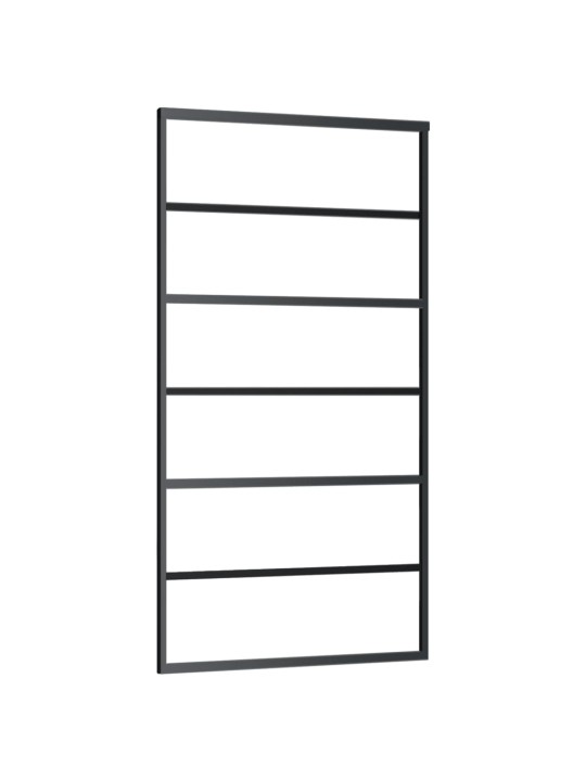 Bīdāmās durvis ar stiprinājumiem, stikls, alumīnijs, 102x205 cm