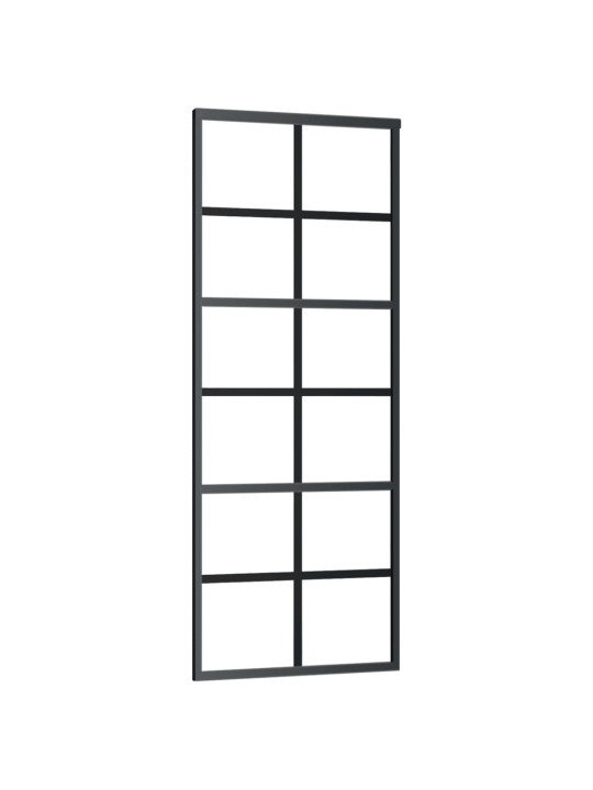 Bīdāmās durvis ar stiprinājumiem, stikls, alumīnijs, 76x205 cm