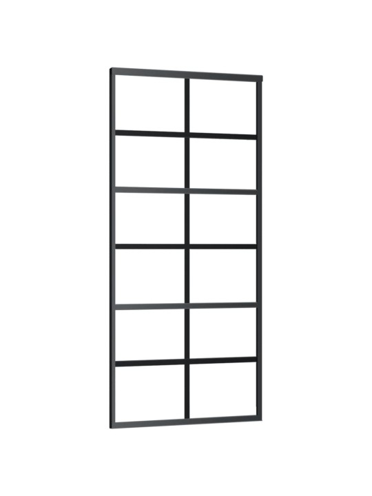 Bīdāmās durvis ar stiprinājumiem, stikls, alumīnijs, 90x205 cm