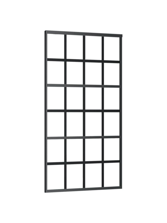 Bīdāmās durvis ar stiprinājumiem, stikls, alumīnijs, 102x205 cm
