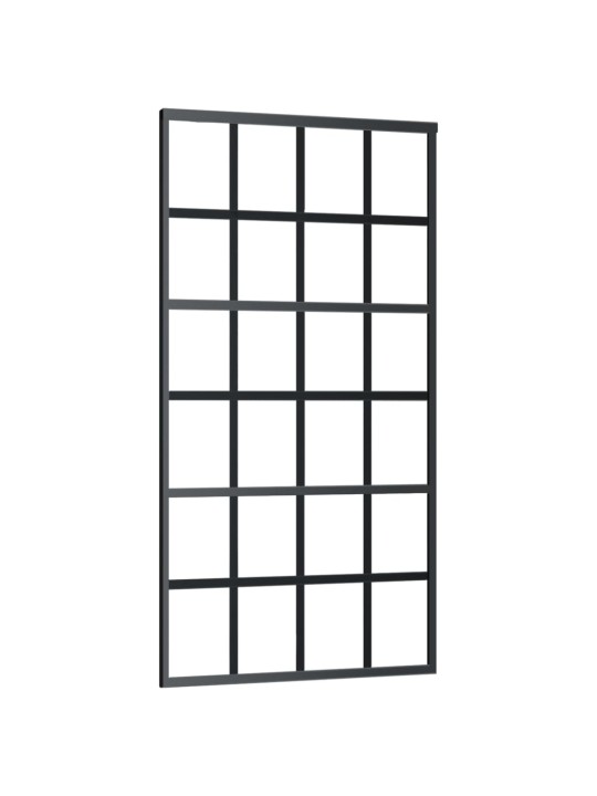 Bīdāmās durvis ar stiprinājumiem, stikls, alumīnijs, 102x205 cm