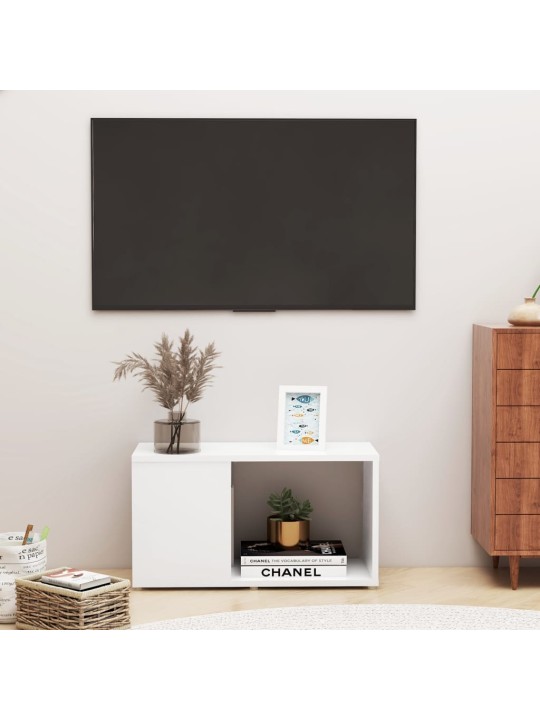 Tv skapis, balts, 60x24x32 cm, inženierijas koks