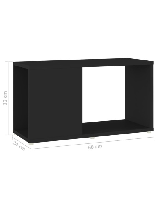 Tv skapis, melns, 60x24x32 cm, inženierijas koks