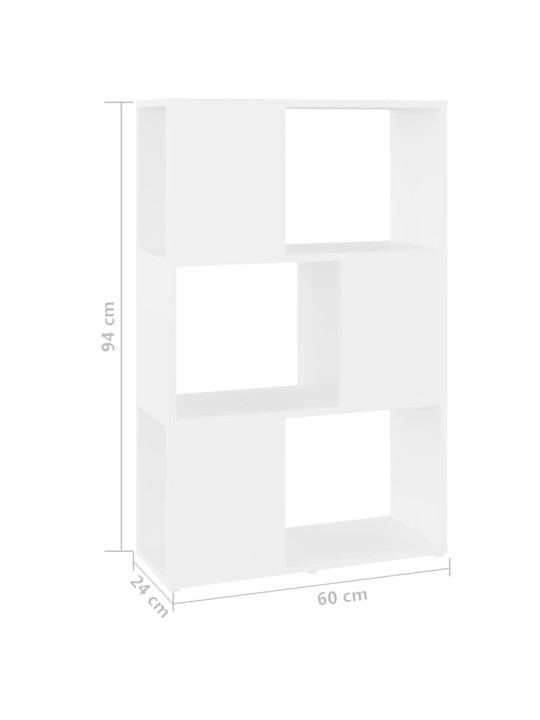 Grāmatu plaukts, 60x24x94 cm, balts, inženierijas koks
