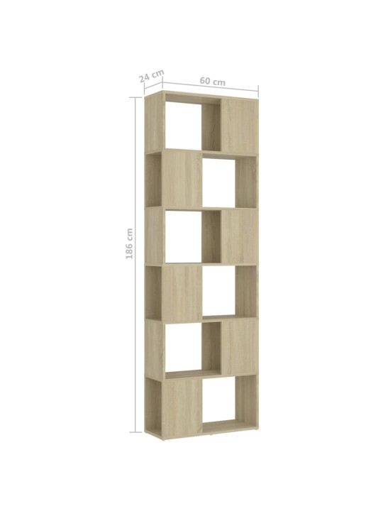 Grāmatu plaukts, 60x24x186 cm, ozolkoka, inženierijas koks