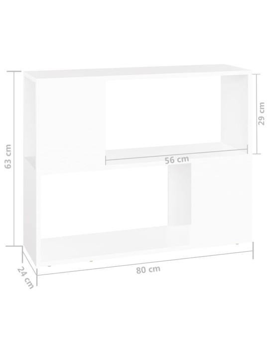 Tv plaukts, balts, 80x24x63 cm, inženierijas koks