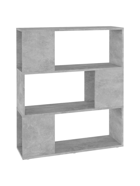 Grāmatu plaukts, 80x24x94 cm, betona pelēks, inženierijas koks