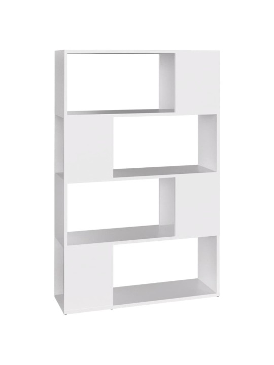 Grāmatu plaukts, balts, 80x24x124,5 cm, inženierijas koks
