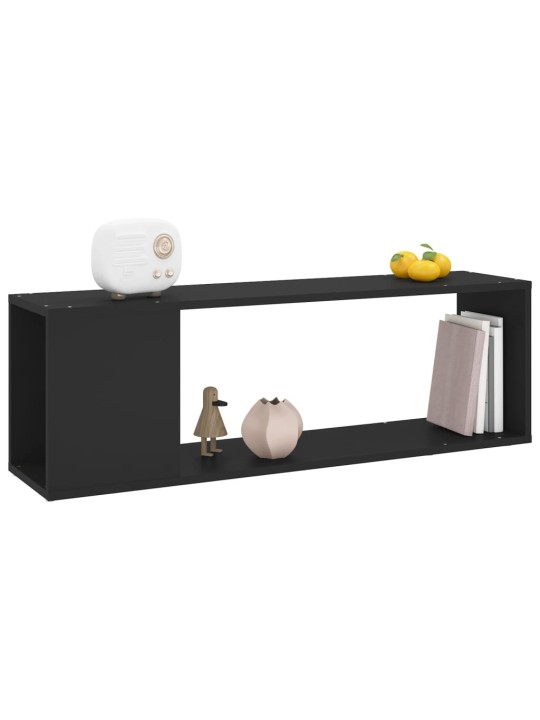 Tv plaukts, melns, 100x24x32 cm, inženierijas koks